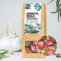 Herbata kwitnąca LICHEE KOKOSOWA kwiat lichi kulka 8 szt ball zestaw tea