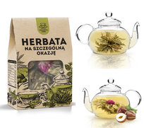 Herbata KWITNĄCA zestaw herbat 4szt LICHI ball orzech laskowy