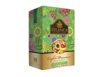 Herbata Liściasta zielona z owocami tropkalnymi ZYLANICA PREMIUM GREEN TEA GP TROPICAL PIECES 100 GR - Zylanica