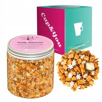 Herbata owocowa BIAŁY DIAMENT jabłka hibiskus kokos perełki z cukru 150g - herbata sypana liściasta napar z suszu PREMIUM na prezent upominek podarunek Cup&You