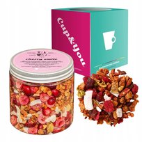 Herbata owocowa CHERRY SMILE wiśnie żurawina jabłko wiórki kokosowe 120g - herbata sypana liściasta napar z suszu PREMIUM na prezent upominek podarunek Cup&You