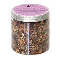 Herbata owocowa RABARBAROWY SORBET najlepsza sypana napar 150g jagody goji rabarbar liście jeżyn bławatek