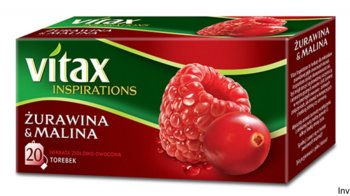 Herbata owocowa Vitax z żurawiną i maliną 20 szt. - Vitax