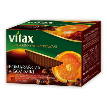 HERBATA VITAX POMARAŃCZA&GOŹDZIKI 15 torebek x 2 g w kopertkach DUPLIKAT - Vitax
