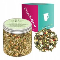 Herbata zielona FLOWER POWER kwiat granatu ziele skrzypu gruszka 130g - sypana liściasta herbata PREMIUM na prezent upominek Cup&You