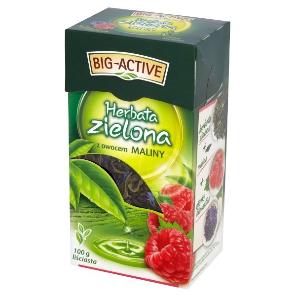 Herbata Zielona, Liściasta, Z Owocem Maliny BIG ACTIVE, 100 G - Big ...