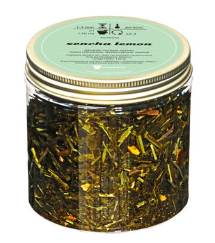 Herbata zielona SENCHA LEMON najlepsza sypana liściasta 120g  trawa cytrynowa skórka cytryny - Cup&You