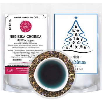 Herbata Zielona Świąteczna Niebieska Choinka - 50G Klitoria Kwiat - Winoszarnia