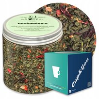 Herbata zielona sypana POZIOMKOWA o smaku mocno poziomkowym PREMIUM Cup&You - herbata liściasta sypana mieszanka napar susz - gotowa na prezent upominek