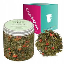 Herbata zielona TRUSKAWKI W ŚMIETANIE  - sypana liściasta herbata PREMIUM na prezent upominek Cup&You