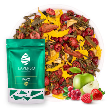 Herbata zielona z truskawką Pavo 100 g - TEAVERSO