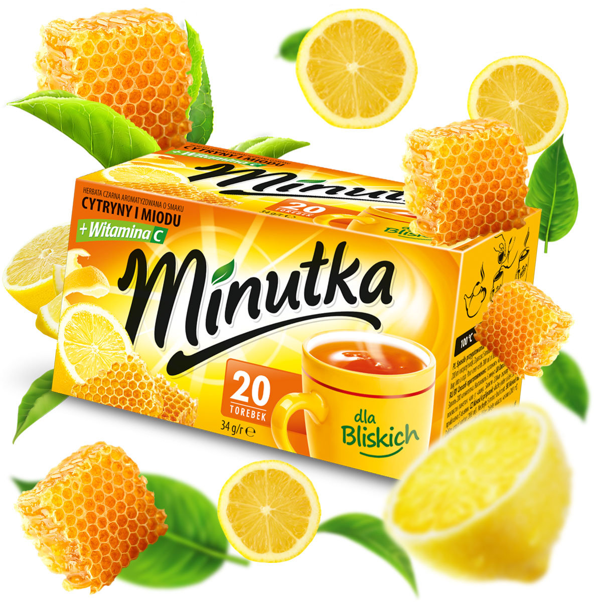 Herbatka Czarna Minutka Z Miodem I Wit. C 20 Torebek - Minutka | Sklep ...