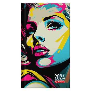 Herlitz, Kalendarz tygodniowy A6 Pop-Art Kolorowa kobieta 2024 - Herlitz