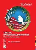 Herlitz, Zeszyt papierów kolorowych A4, 10 kolorów