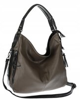 HERNAN Włoska marka Torebka Damska Worek Listonoszka Miejska HB038 Szara