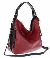 HERNAN Włoska marka Torebka Damska Worek Listonoszka Modna HB038 Czerwona