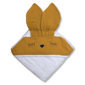 Hi Little One - Ręcznik Z Kapturem 100 X 100 Sleepy Bunny Hooded Bath Towel Mustard - Hi Little One