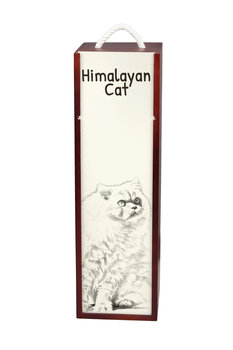 Himalajski - pudełko na wino z kotem, pudełko na alkohol z grafiką, personalizowane pudełko na prezent marki Art-Dog - Art-Dog