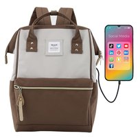 Himawari plecak mieści A4 miejski pojemny z kieszonkami USB na laptopa