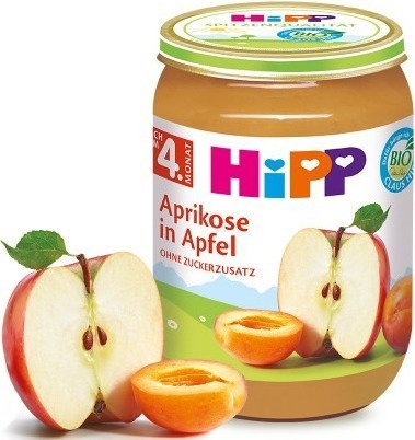 Фото - Дитяче харчування Hipp , Bio, deserek owocowy z moreli i jabłek, 190 g 