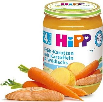 HiPP, Bio, młoda marchew z ziemniakami i dzikim łososiem, 190 g - Hipp
