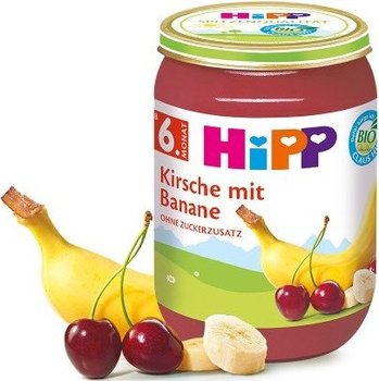HiPP, Bio, owocowy deserek z bananów i wiśni, 190 g - Hipp