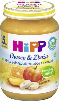 Hipp, Deser, Kleik z pełnego ziarna zbóż z owocami bio, 190 g, 5m+ - Hipp