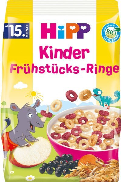 Zdjęcia - Jedzenie dla dzieci i niemowląt Hipp , ekologiczne chrupiące krążki zbożowo - owocowe, 135 g 