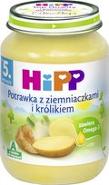 Hipp, Obiadek, Potrawka z ziemniaczkami i królikiem, 190 g, 5m+