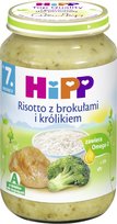 Hipp, Obiadek, Risotto z brokułami i królikiem, 220 g, 7m+