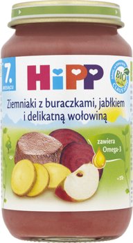 Hipp, Ziemniaki z buraczkami, jabłkiem i delikatną wołowiną, Bio, 220 g - Hipp