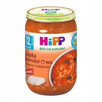 HIPP ZUPA POMIDOROWA Z RYŻEM I INDYKIEM, 250G