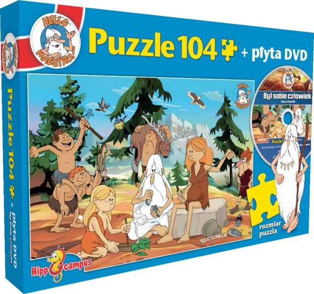 Hippocampus, puzzle, zestaw, Był sobie człowiek + DVD, 104 el.