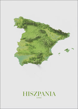 Hiszpania, mapa - plakat 50x70 cm - Galeria Plakatu