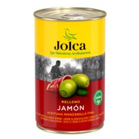 Hiszpańskie oliwki zielone z szynką w puszce 300 g Jolca