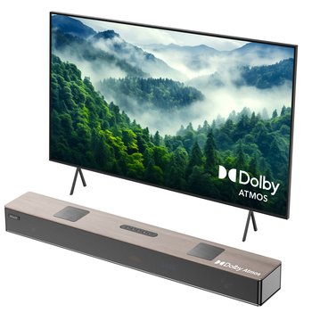 Hiwill A502 Soundbar - 400W Wbudowanym 2.5" Podwójnym Subwooferem do Telewizora - Orzechowy - Hiwill