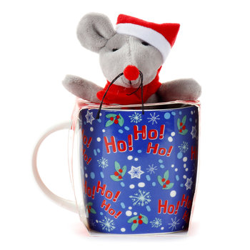 Ho! Ho! Ho!, Kubek na Boże Narodzenie-z pluszakiem, mysz, 380 ml - Empik