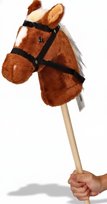 HOBBY HORSE BRĄZOWA GŁOWA KONIA NA PATYKU, KOŃ DO SKAKANIA KONIK ZABAWKA 3+