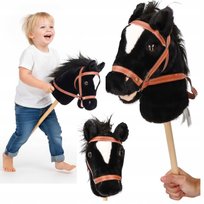 HOBBY HORSE CZARNY GŁOWA KONIA NA PATYKU, KOŃ DO SKAKANIA, KONIK DO ZABAWY