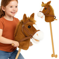 HOBBY HORSE DUŻY KOŃ NA KIJU NA PATYKU KONIK GŁOWA KONIA PLUSZOWY NA BATERIE CAMEL