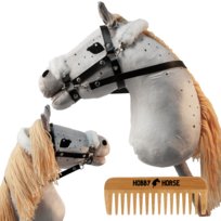 HOBBY HORSE KOŃ NA KIJU A3 KONIK GŁOWA KONIA PATYKU Z GRZYWĄ + GRZEBIEŃ [M-HOBBYHORSE10]