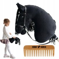 HOBBY HORSE KOŃ NA KIJU A3 KONIK GŁOWA KONIA PATYKU Z GRZYWĄ + GRZEBIEŃ [M-HOBBYHORSE2]