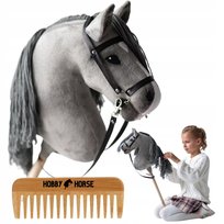 HOBBY HORSE KOŃ NA KIJU KONIK GŁOWA KONIA PATYKU Z GRZYWĄ + GRZEBIEŃ [M-HOBBYHORSE4]