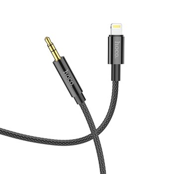 HOCO kabel AUX Audio Jack 3,5mm do iPhone Lightning 8-pin UPA19 1m czarny - Inny producent