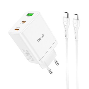 HOCO ładowarka sieciowa 2 x Typ C + USB A + kabel Typ C do Typ C QC PD 35W N33 biała - Inny producent
