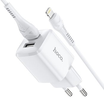 HOCO ładowarka sieciowa 2xUSB + kabel do Lightning 8-pin 2,4A N8 Briar biała - Inny producent