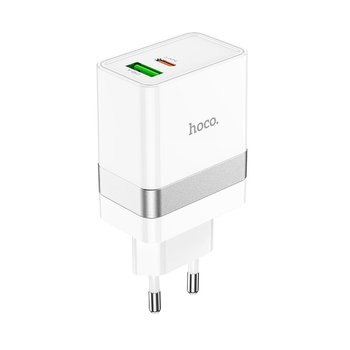HOCO ładowarka sieciowa Typ C + USB QC3.0 Power Delivery 30W Starter N21 biała - Hoco