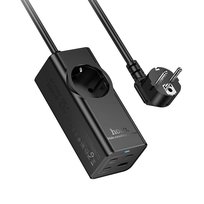HOCO listwa zasilająca 1 gniazdo + USB A + 3 x Typ C PD QC3.0 3A 67W NS9 2 m czarna