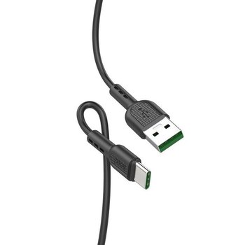 Hoco Wzmacniany Szybki Kabel Przewód Usb Typ C 5A 1M Czarny - HOCO