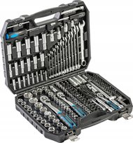 Hoegert Technik Zestaw narzędziowy 222 elementy CrV grzechotki 72T CrMo 